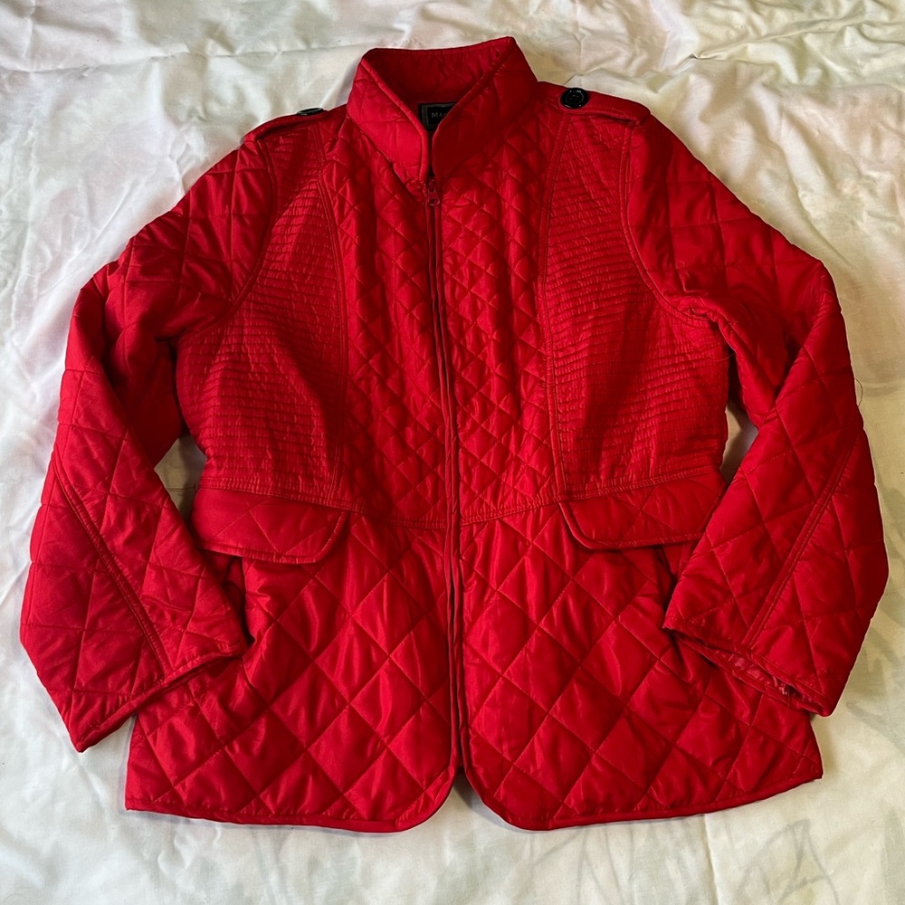 Quilted Red Zip Up Jacket Magic